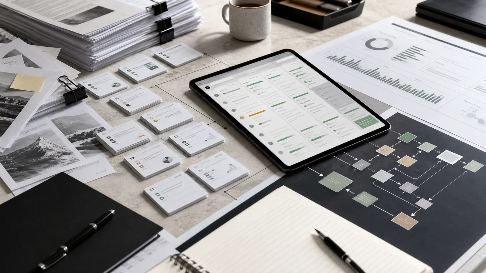 Maestro turnaround workspace visual with documents and execution board